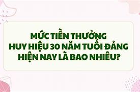 30 Năm Tuổi Đảng Được Thưởng Bao Nhiêu Tiền